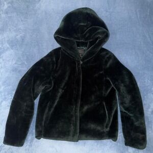Forever 21 Green velvet zip up hoodie women Size M